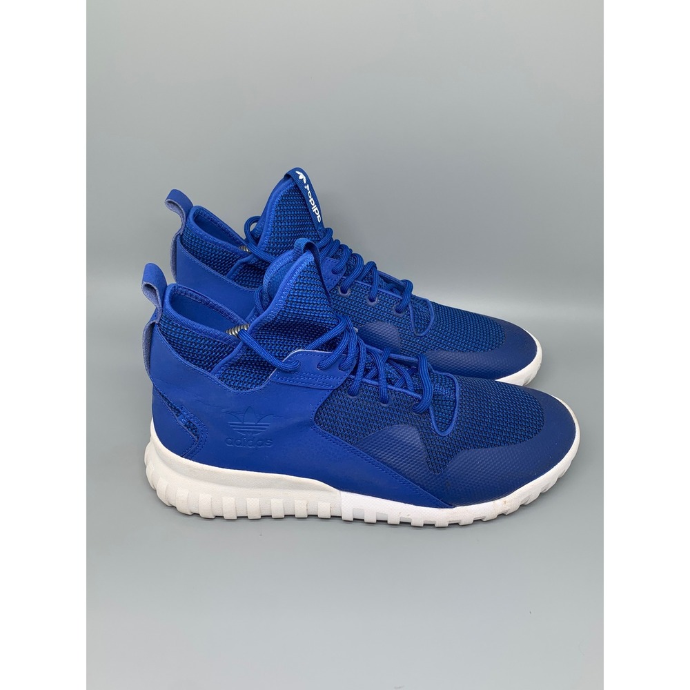 Adidas Tubular X Collegiate Blue White High Top Shoes S77844 Men's Sz 10.5
